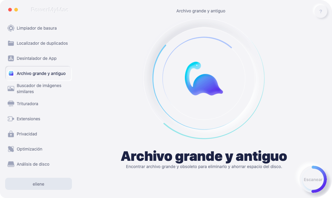 Seleccione archivos grandes y antiguos para escanear archivos grandes