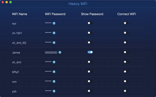 Código de acceso de barrido de red wifi