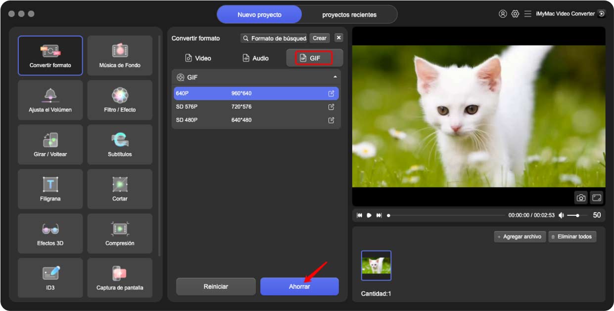 Convierte vídeo a GIF con iMyMac Video Converter
