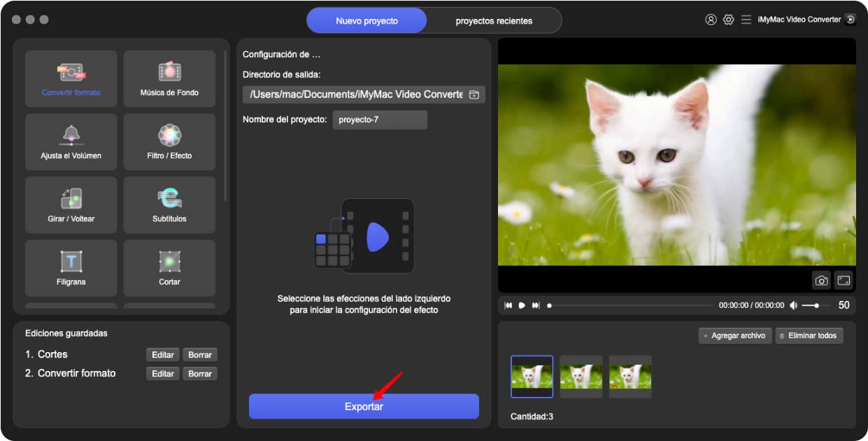 Exporte el archivo FLV convertido desde iMyMac Video Converter