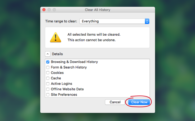 Cómo borrar las cookies en Mac Firefox