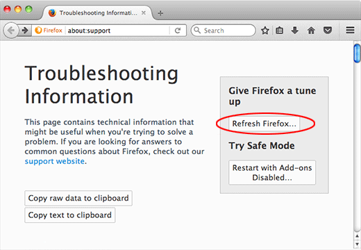 Actualizar el navegador Firefox