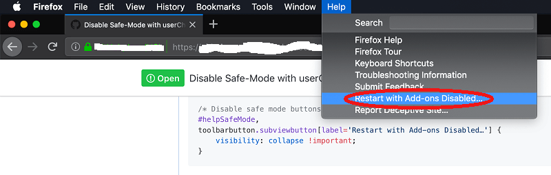 Hacer que Firefox se ejecute en modo seguro