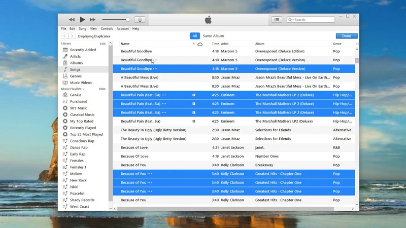 Archivos duplicados de iTunes