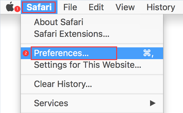 Eliminar complementos y extensiones de Safari