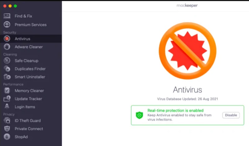 Funciones de seguridad de MacKeeper