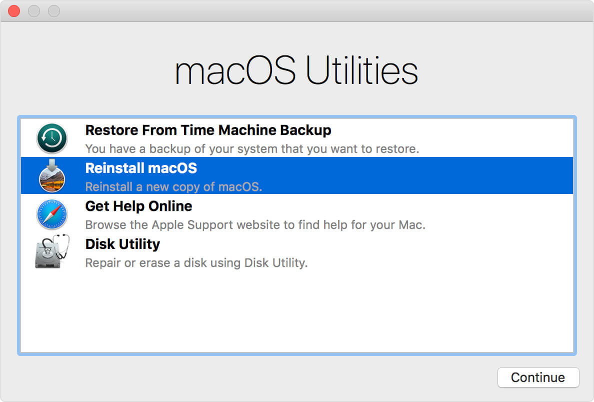 Reinstale Mac OS