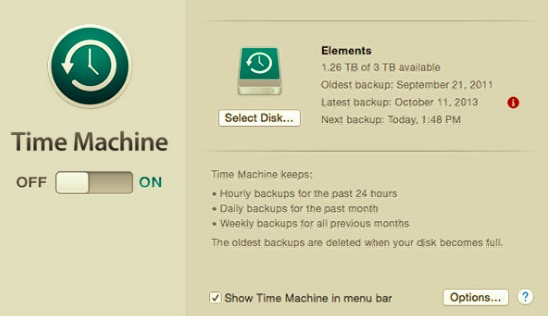 Activar Time Machine antes de desinstalar Garmin Express