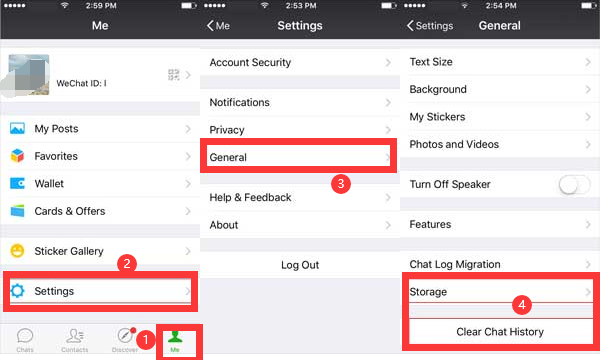 Borrar el historial de chat de WeChat