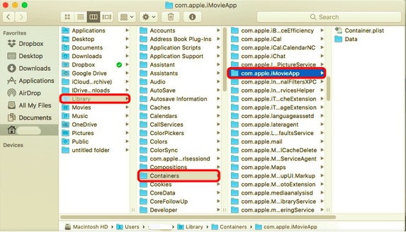 Desinstale manualmente iMovie en Mac con todos los archivos de servicio
