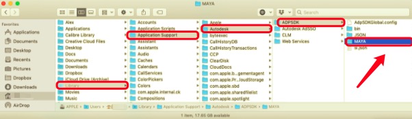 Eliminar manualmente los archivos relacionados de Maya de Mac