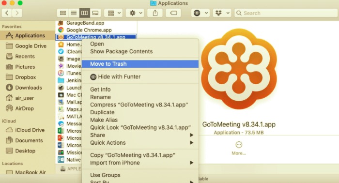 Quitar GoToMeeting de Mac