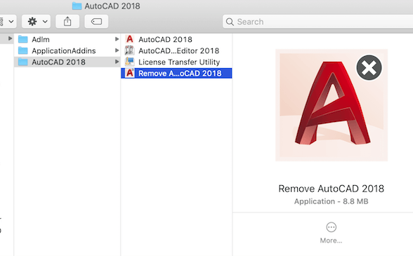 Desinstalar AutoCAD manualmente en Mac