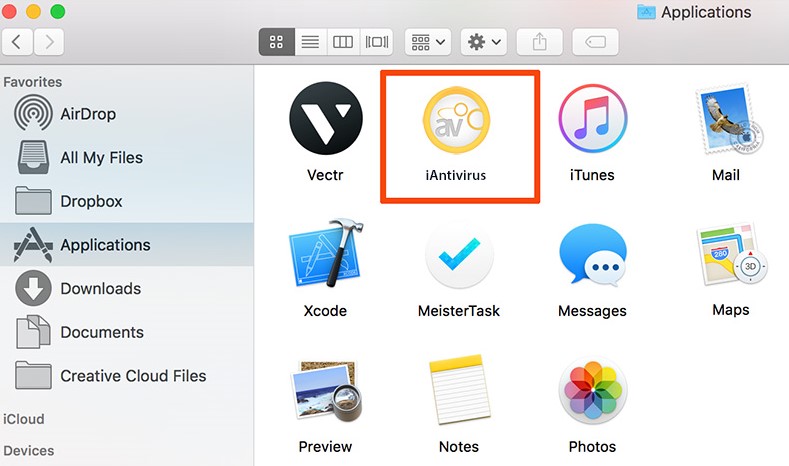 Desinstalar iAntiVirus en Mac manualmente