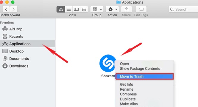 Desinstalar manualmente Shazam en Mac