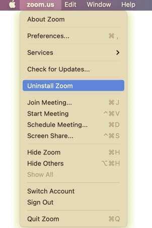 Desinstalar Zoom manualmente en Mac