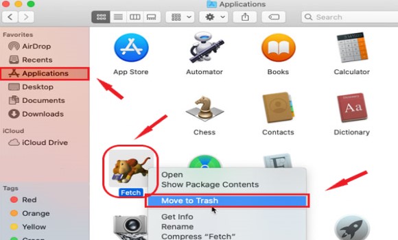 Desinstalar manualmente Fetch en Mac