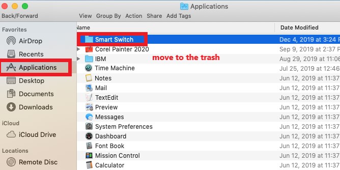 Desinstalar Samsung Smart Switch en Mac manualmente