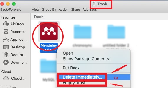 Desinstalar Mendeley en Mac manualmente