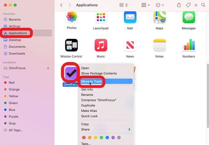 Cómo desinstalar Omnifocus en Mac manualmente