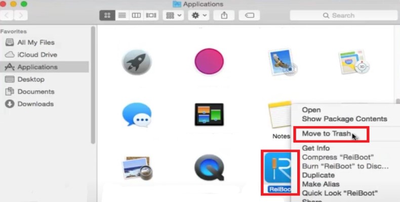 Desinstalar manualmente ReiBoot en Mac