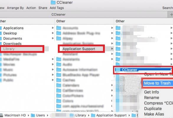 Desinstalar manualmente CCleaner en Mac