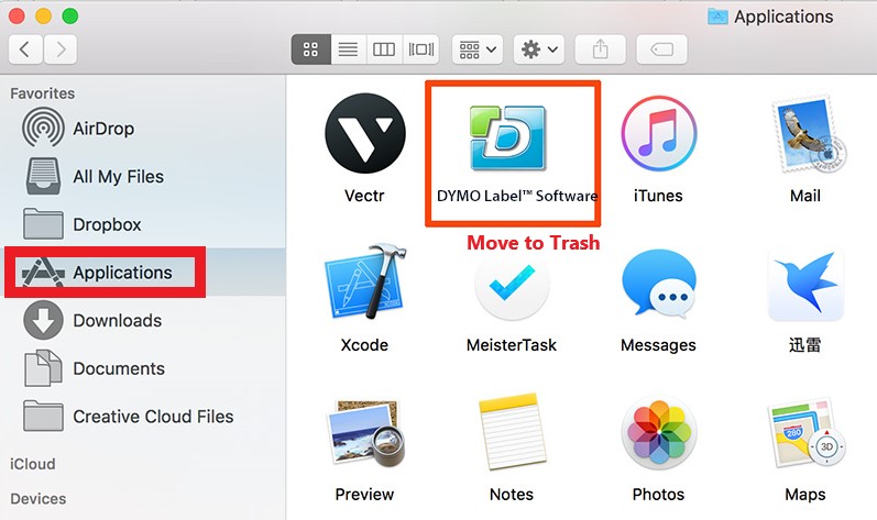Desinstale DYMO en Mac manualmente