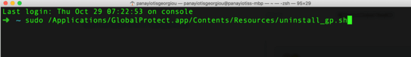Desinstalar GlobalProtect en Mac usando Terminal