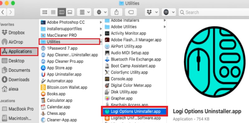 Desinstalar Logitech Control Center en Mac