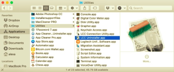 Desinstale Logitech Control Center a través de su desinstalador