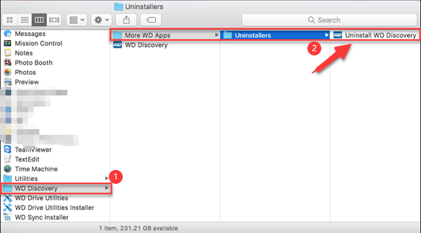 Retire WD Discovery de Mac usando su desinstalador