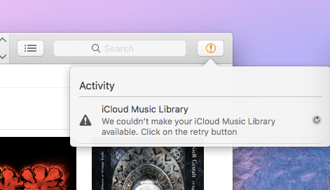 No pudimos hacer disponible su biblioteca de música de iCloud