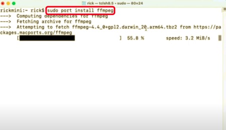 Instale FFmpeg en Mac usando MacPorts