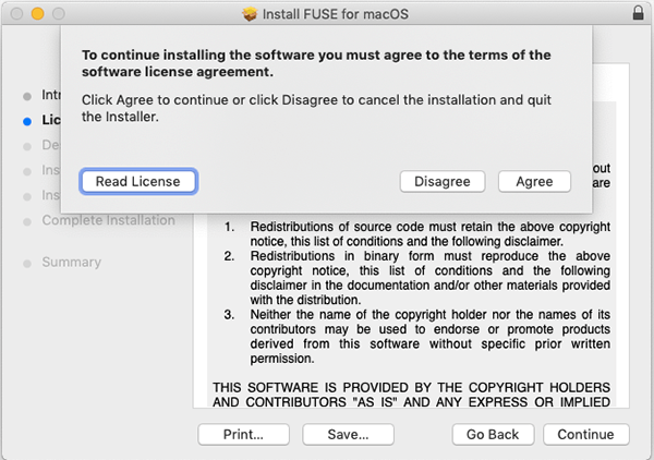 Osxfuse instale de acuerdo