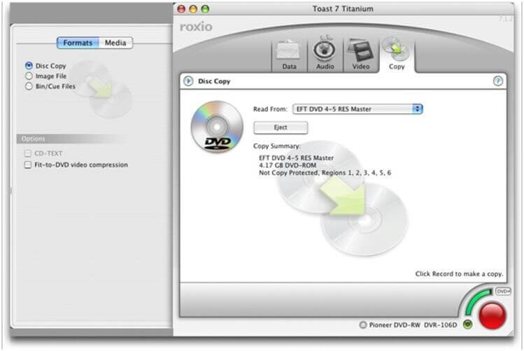 Utilice Toast Titanium para convertir DVD a MP4 en Mac