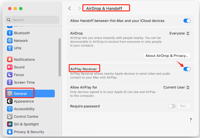 Se está observando cómo deshabilitar el receptor AirPlay para arreglar su pantalla