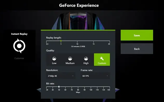 Reproducción instantánea de Nvidia ShadowPlay