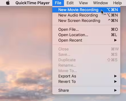 Grabar vídeo con una cámara web en Mac QuickTime
