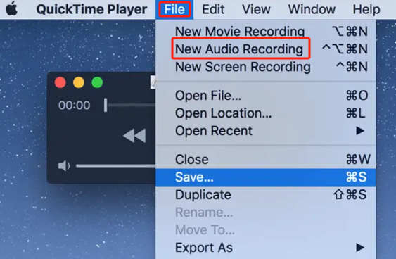 Grabar audio en Mac con QuickTime Player