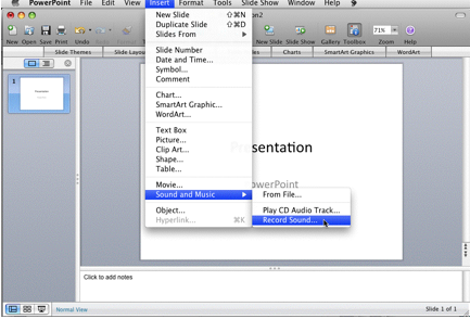 Grabar audio en PowerPoint en Mac