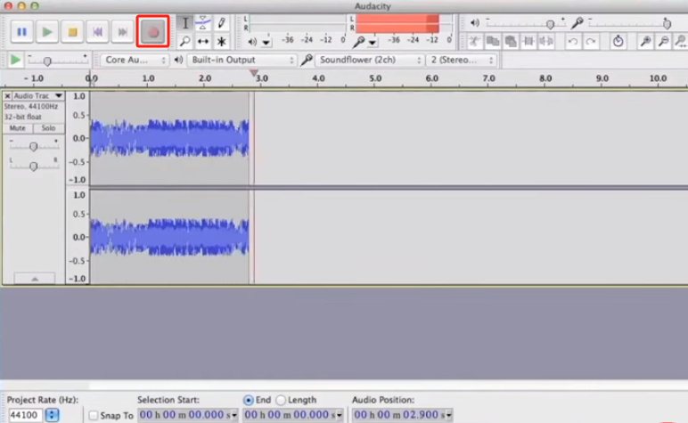 Grabe audio de escritorio con Audacity en Mac