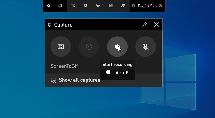 Grabación de pantalla en Windows 10 con Xbox Game Bar
