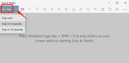 Captura de pantalla en una Dell usando Snip & Sketch
