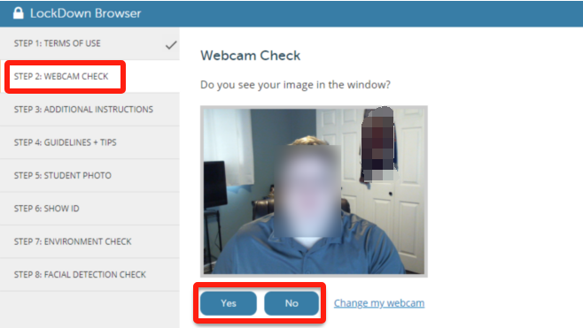 Sepa si Lockdown Browser lo está grabando a través de la verificación previa de la cámara web