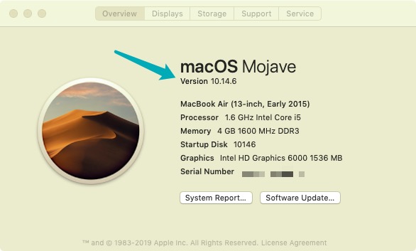 Verifique la versión del sistema de Mac antes de instalar Wine