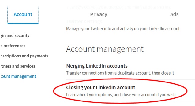 Cómo cerrar tu cuenta de Linkedin