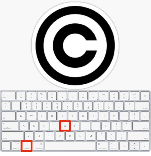 Escriba un símbolo de copyright en el teclado de Mac