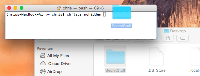 Ocultar una carpeta nueva directamente usando Terminal