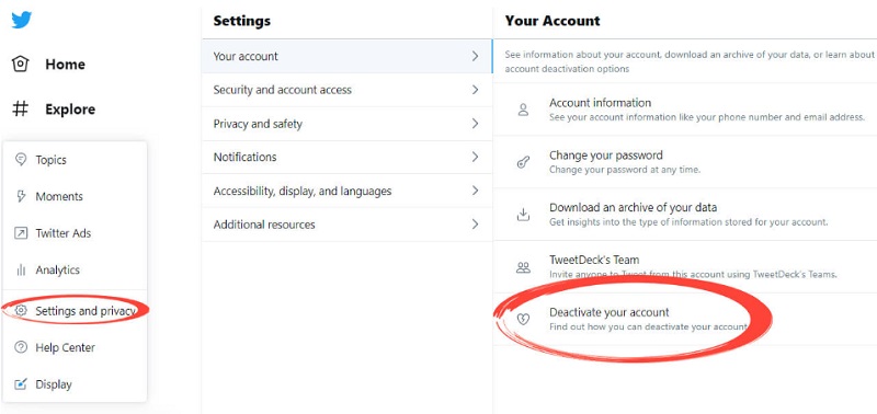 Pasos detallados para eliminar su cuenta de Twitter