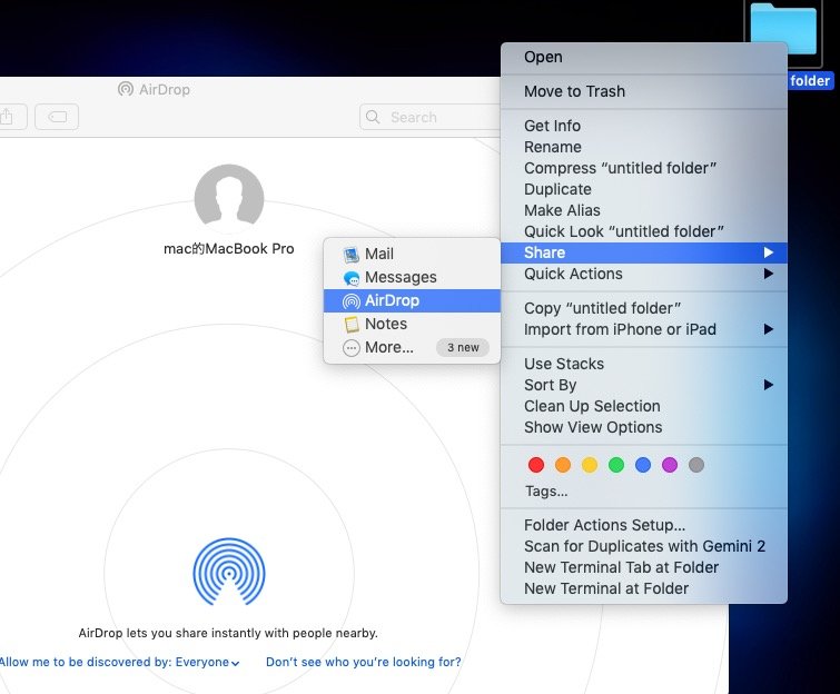 Comparta sus archivos con AirDrop de Mac
